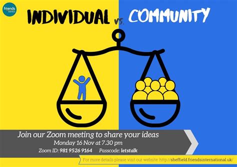 Talk About Individual Vs Community Friends International Sheffield
