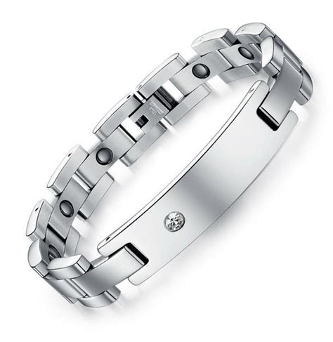 Personalized Health Magnetic Therapy Stainless Steel Id Bracelet