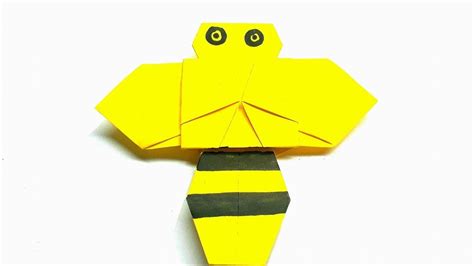 Origami Tutorial How To Fold An Easy Origami Bee Youtube