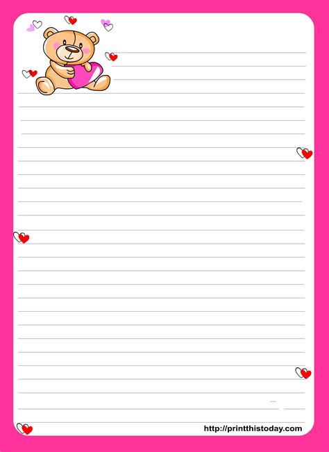 Cute Lined Paper Printable