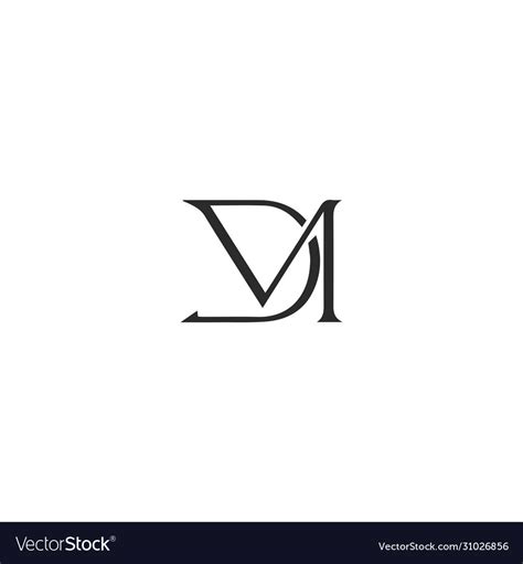 Initial Letter Dm Or Md Logo Design Template Vector Image
