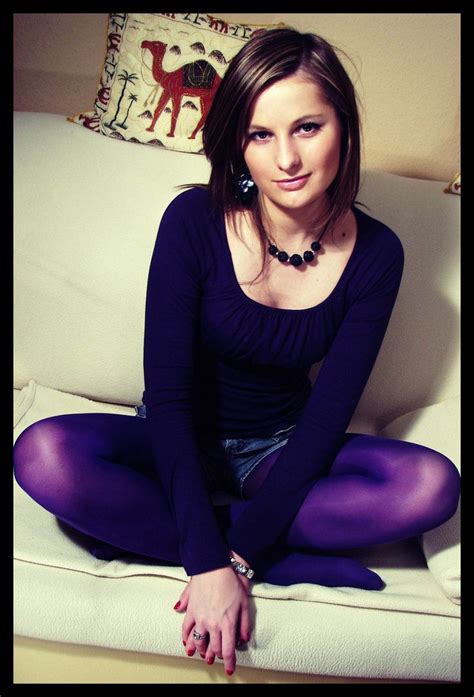 On The Couch By Lok0 On Deviantart Sexy Pantyhose Purple Tights Pantyhose Outfits