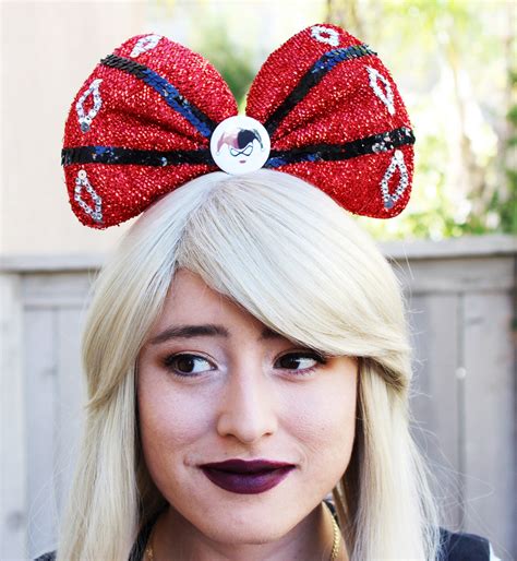 Harley Quinn Cosplay Headband Bow Mickey Mouse Ears Etsy