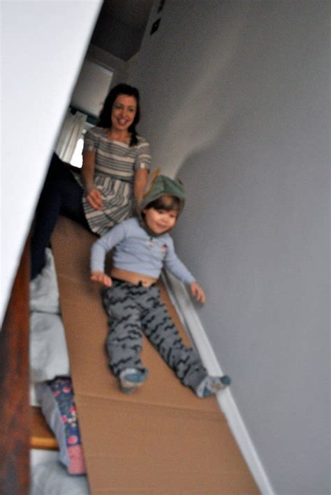 What Kid Wouldnt Love This Stair Slide From A Cardboard Box Stair