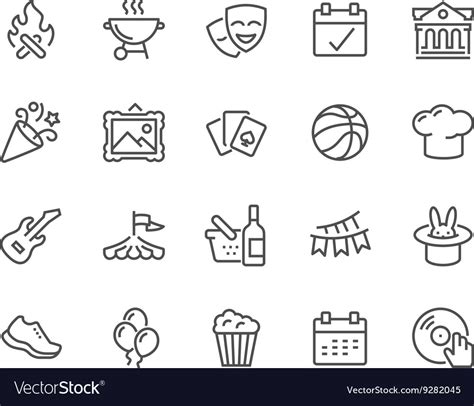 Line Event Icons Royalty Free Vector Image Vectorstock