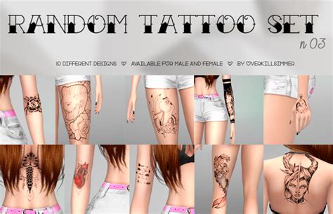 The Best Tattoos By Overkill Simmer Sims 4 Tattoos Sims 4 Sims 4 Mods