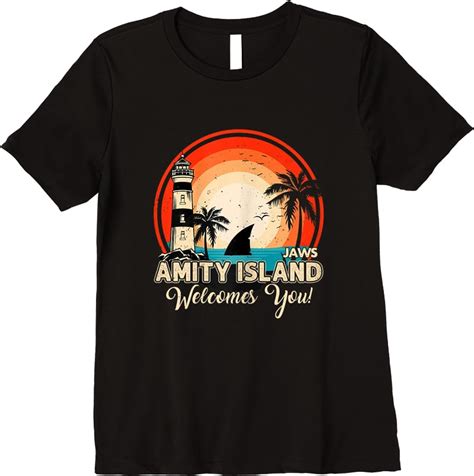 Jaws Amity Island Welcomes You Sunset Retro T Shirts Teesdesign