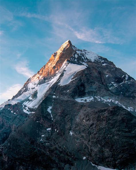 The Lesser Known Northwest Face Of The Majestic Matterhorn At Sunrise