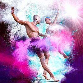 Naked Couple Dancing In Splashing Powder Stock Photo Picture And