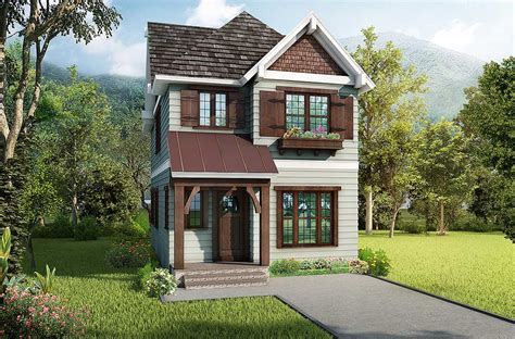 3 bedroom 2 storey house plans. Cleverly-Designed Narrow Lot House Plan - 17805LV ...