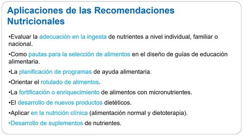 Requerimientos Y Recomendaciones Nutricionales Youtube