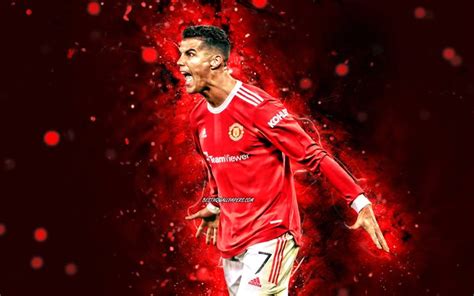 Download Wallpapers Cristiano Ronaldo 4k Goal Manchester United Red