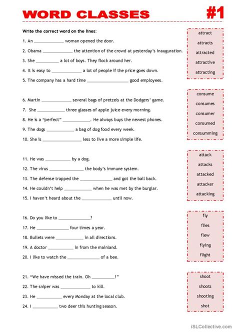 Word Classes 1 English Esl Worksheets Pdf And Doc