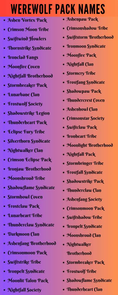 700 Unique Werewolf Pack Names For Your Supernatural World