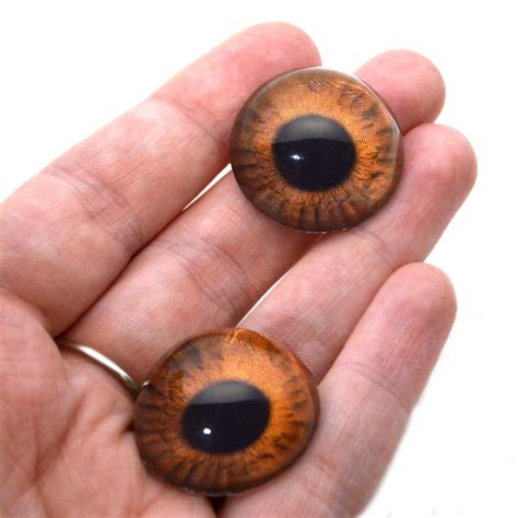 High Domed Medium Brown Human Glass Eyes Handmade Glass Eyes