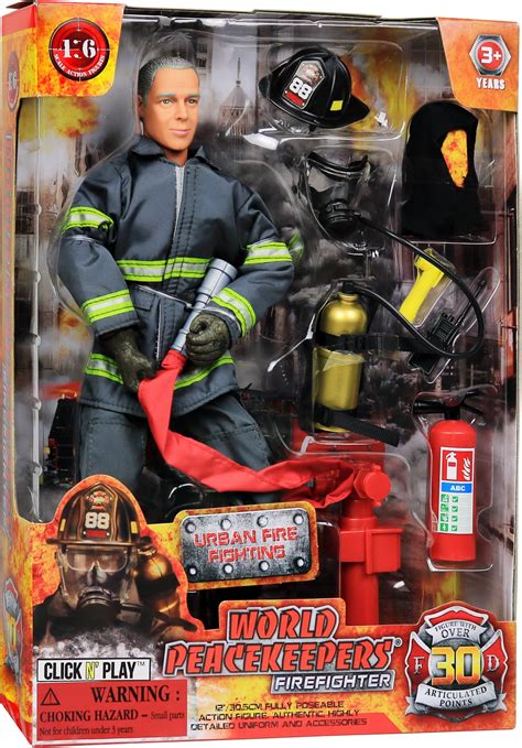 Click N Play Urban Firefighting 12 Inch Action Figure Play Set With