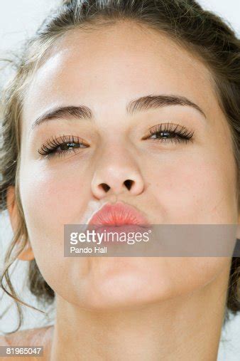 Young Woman With Puckered Lips Portrait Bildbanksbilder Getty Images