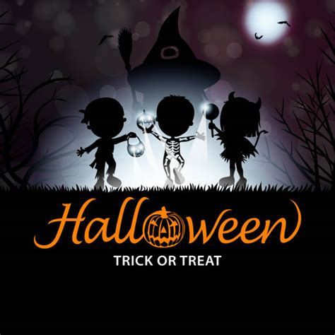 Best Trick Or Treat Silhouette Illustrations Royalty Free