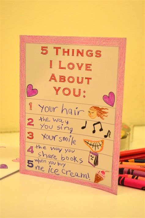 We did not find results for: Free, Printable 5 Things I Love About You Card for Kids ...