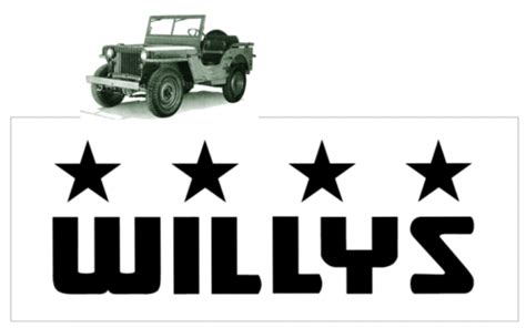 Jeep Willys Name With Stars Logo Decal Part Qj Mb W J404 Klp Customs