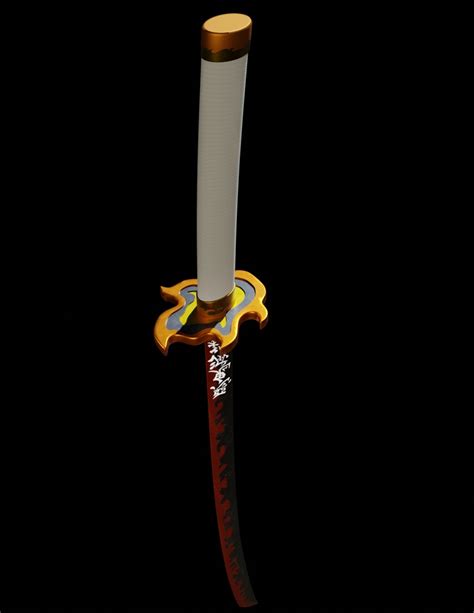 Sword Of Kyojuro Rengoku Kimetsu No Yaiba Cgtrader
