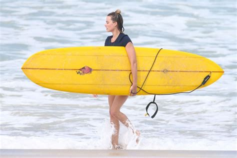 Margot Robbie In Bikini Bottom Surfing In Costa Rica