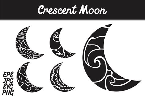 Download Crescent Moon Set Svg Vector Image Bunlde Graphic By Batik