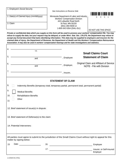 Minnesota Small Claims Form Fill Out And Sign Printable Pdf Template