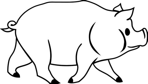 Pig Clipart Black And White Free