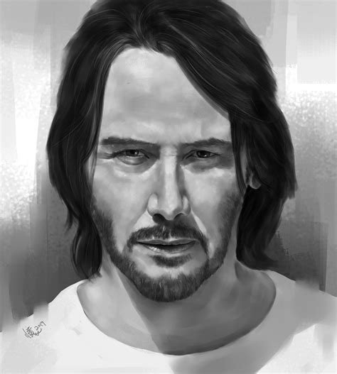 Artstation Keanu Reeves Portrait Painting