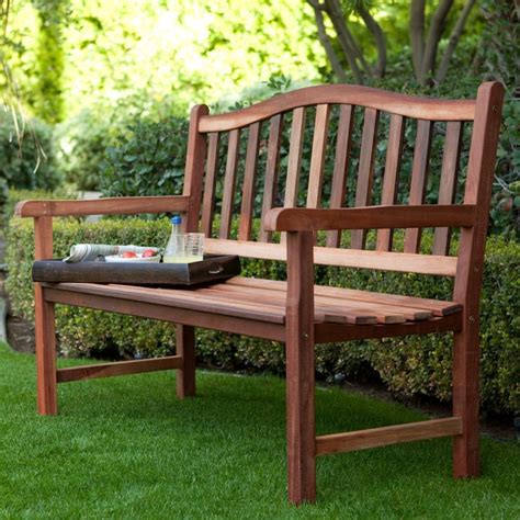 Belham Living Richmond 4 Foot Outdoor Wood Bench With Curved Back