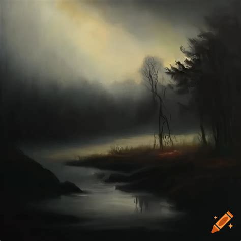 Oil Painting Of A Dark Moody Landscape