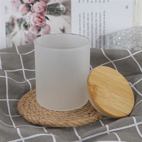 Wholesale Custom 6oz Frosted Clear Sublimation Blanks Small Tealight Glass Candle Jar With