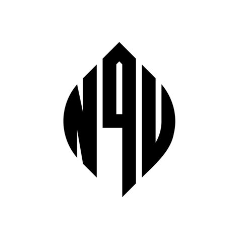 Nqu Circle Letter Logo Design With Circle And Ellipse Shape Nqu