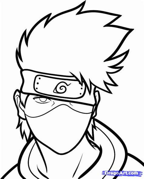 Easy To Draw Manga Characters How To Draw Kakashi Easy Step 7