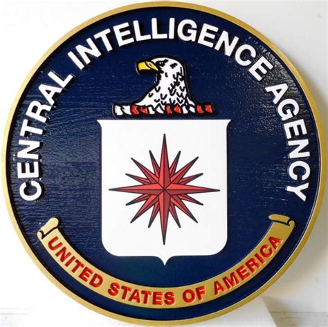 Ap 3060 Carved Plaque Of The Seal Of The Us Central Intelligence