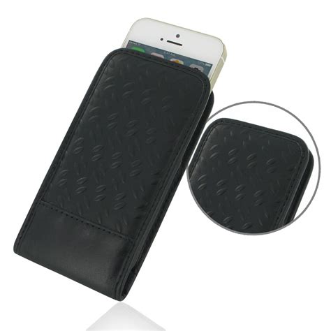 Iphone Se Leather Sleeve Pouch Case Black Metal Pattern