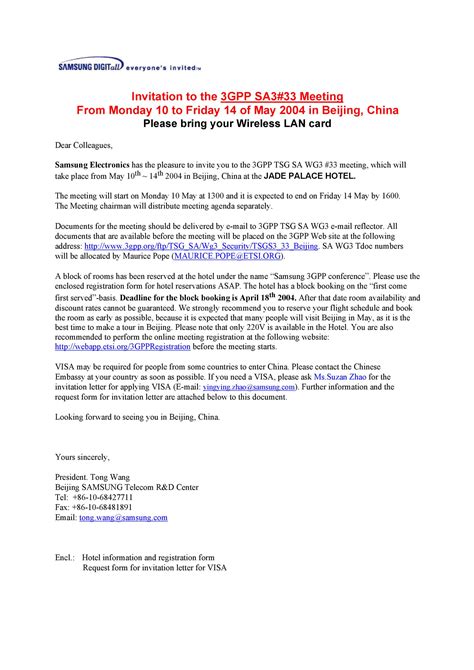 50 Best Invitation Letters (for Visa & General) ᐅ TemplateLab | Tea Band