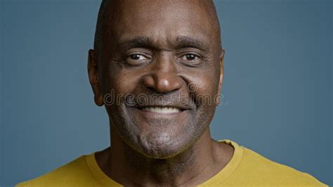 Male Portrait Mature African American Man Looking Camera Smiling With