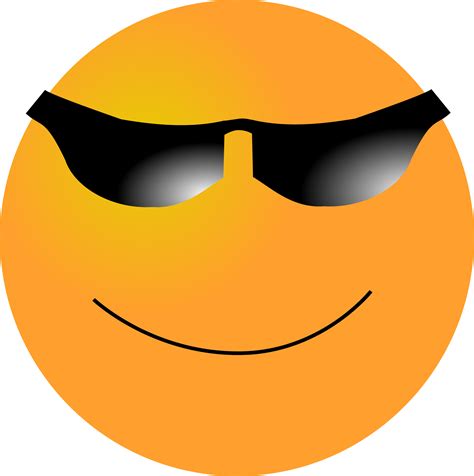 Download Cool Smiley Face With Shades And Thumbs Up Transparent