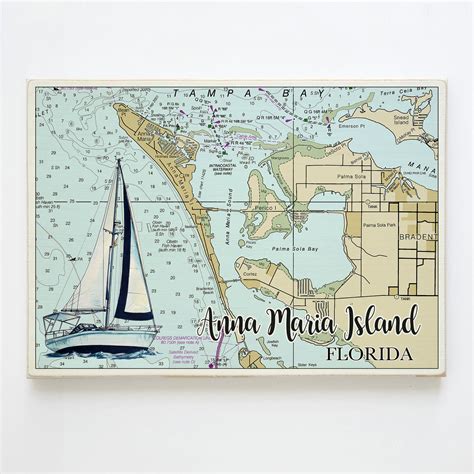 Anna Maria Island, FL Sailboat Plank Map – MapMom