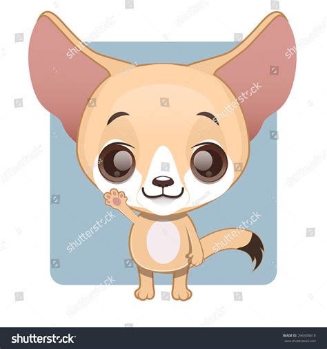 Cute Fennec Fox Mascot Waving Pose Stock Vector 294334418 Shutterstock