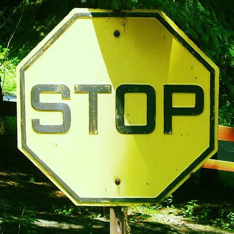 Stop, Yellow Sign | This yellow stop sign is on private prop… | Flickr