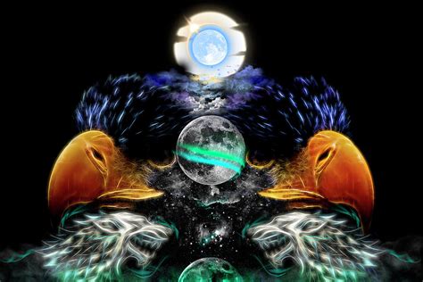 Fantasy Galaxy Of Eagles Digital Art By Veronika Limonov