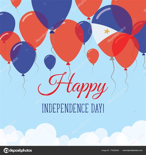 One of the most significant dates in the philippine's history is independence day because it marks the nation's independence from the spanish rule on june 12, 1898. Philippines Independence Day Flat Greeting Card Flying ...