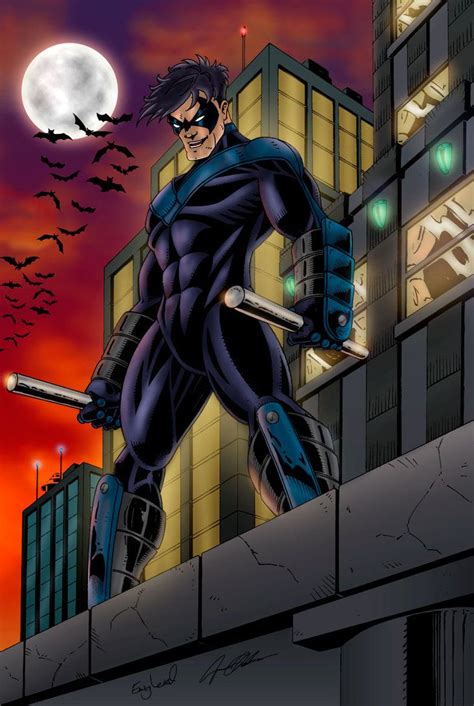 Nightwing Colored By Cliffengland Nightwing Superhero Pictures Dc