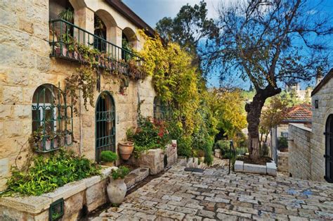Old Houses In Jerusalem Stock Image Image Of Flowers 113092959