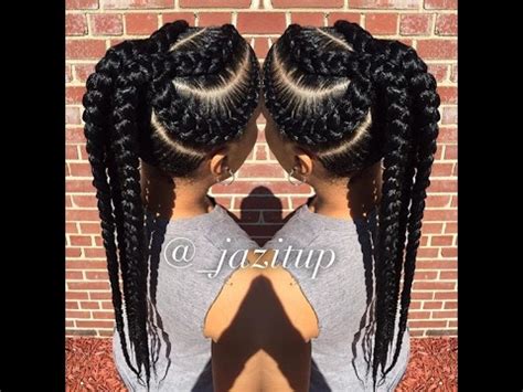 Cornrow braided hairstyles provide the perfect opportunity for creative expression and today's styles are as intricate and varied as that personalities that wear them. Unique Big Cornrow Hairstyles For Beautiful Ladies; Jumbo ...
