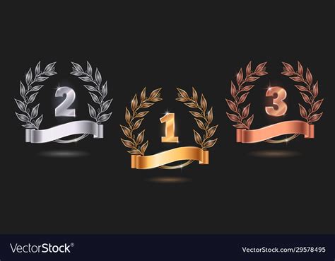 Contest Awards Emblems Realistic Set Royalty Free Vector