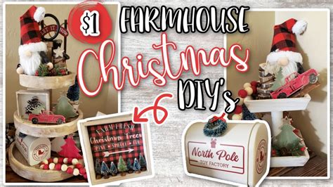 TIERED TRAY CHRISTMAS DIY S Dollar Tree High End Farmhouse Christmas Decor YouTube